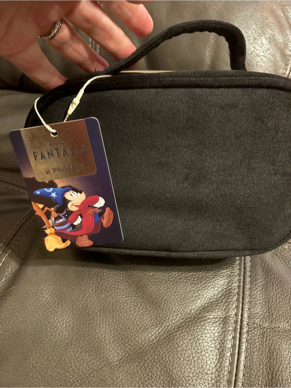 Disney Black Fantasia Mickey Cosmetic Case with Blue Embroidery